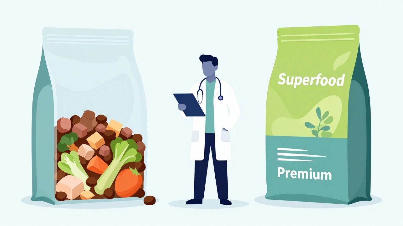 Illustration comparing transparent ingredient lists vs vague marketing labels