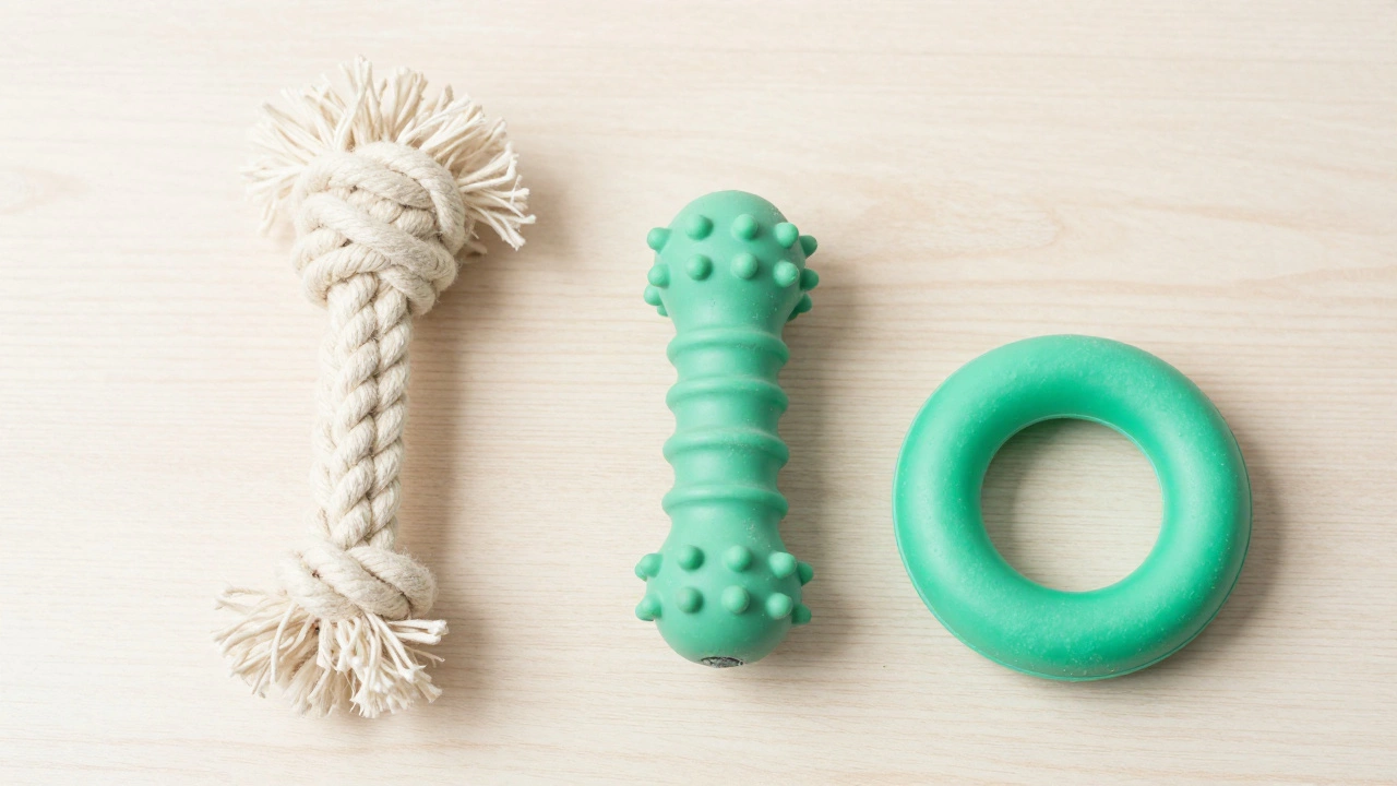 Safe puppy chew toys like ropes and rubber teethers