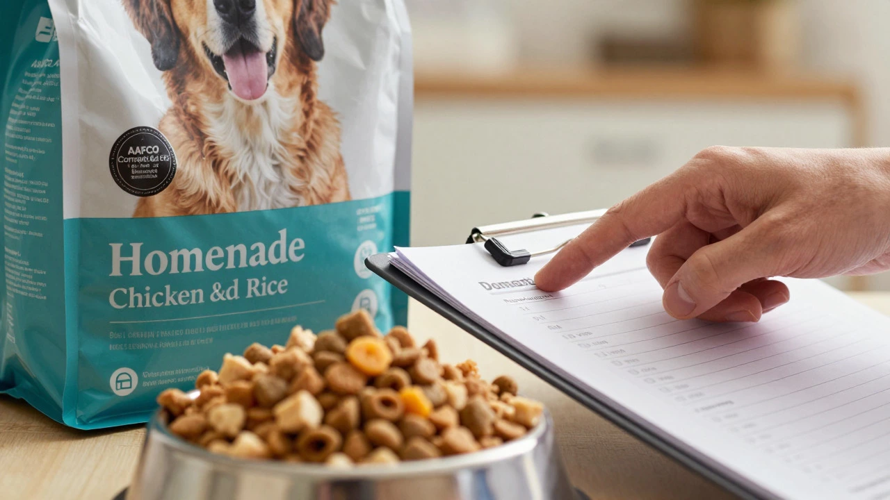 Vet comparing AAFCO approved food with homemade dog meal